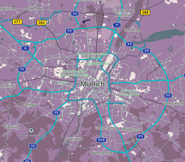 high contrast tones on munich overview